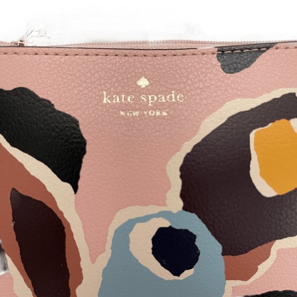 Kate Spade Abstract Zip leater Pouch w 3D Monkey key chain - Picture 5 of 11